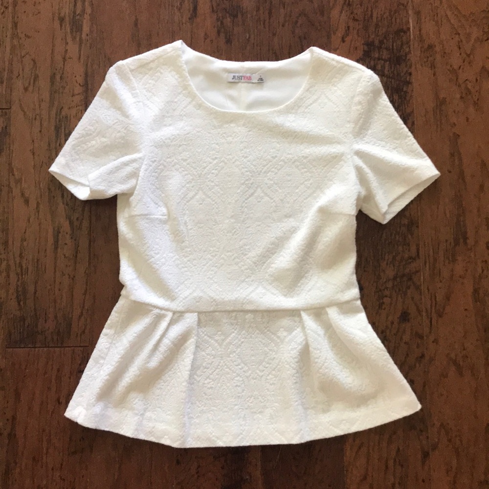 White Peplum Top
